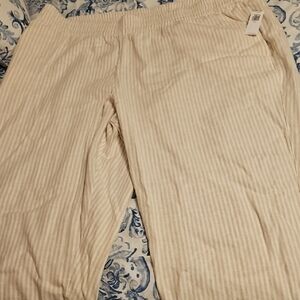 Old Navy Cream and Beige Striped Boot Cut Pants